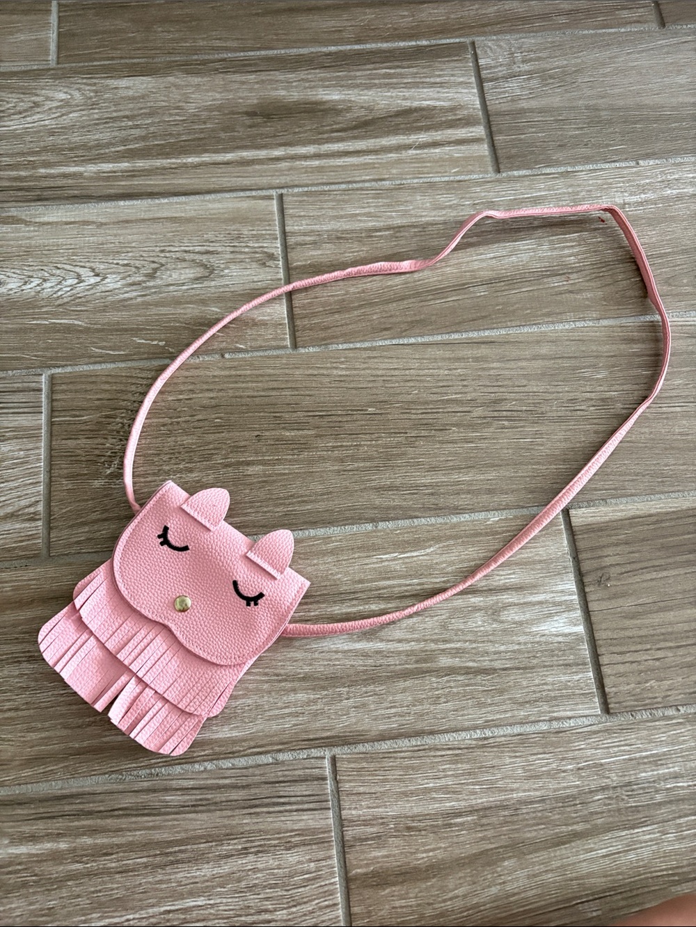 Kids Pink cat  Fringe Crossbody Bag